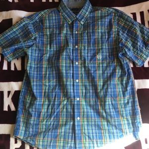 Men’s Chaps Large blue striped short sleeve shirt